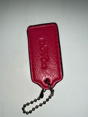 Coach pink Leather Key Tag